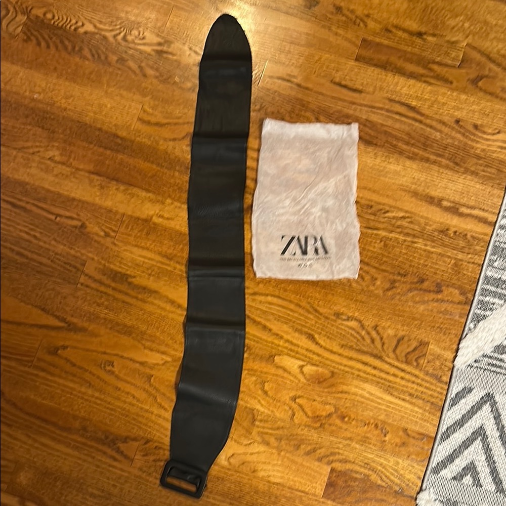 Zara Black Wide Leather Belt